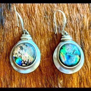 Silver Abalone Earrings